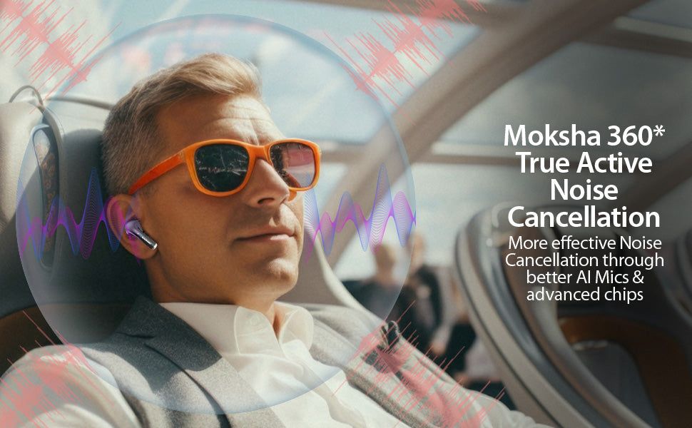 BTW300 Moksha Turbopods TRUE ANC Wireless Earbuds (Black)