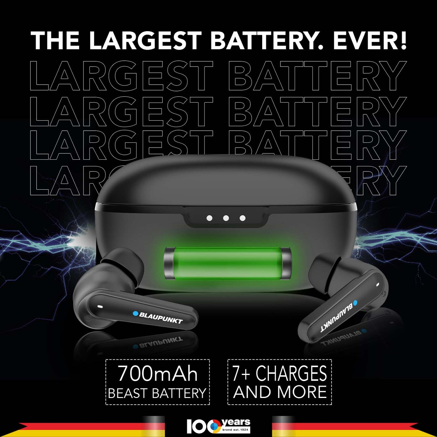 BTW300 Xtreme Moksha Maxbuds TRUE ANC Wireless Earbuds (Black)