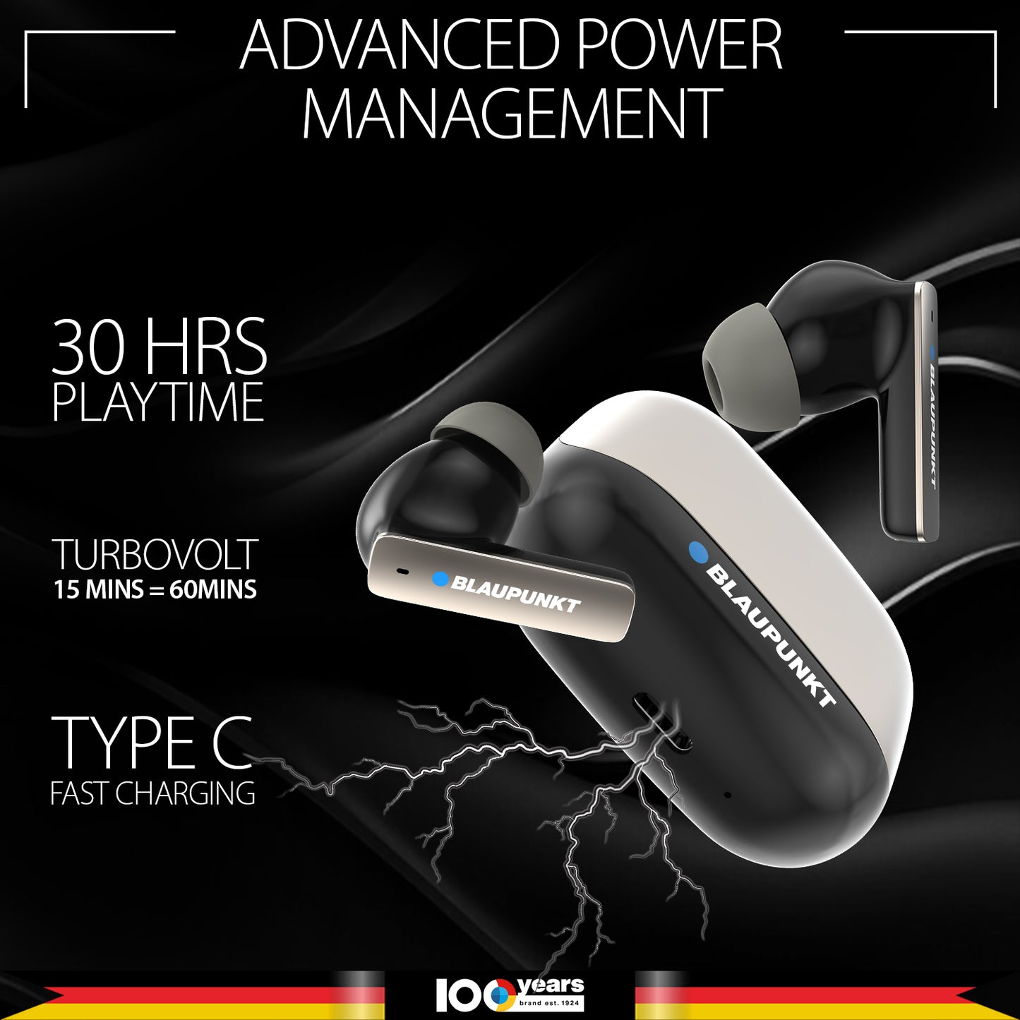 BTW100 Khrome+ True Wireless Bluetooth Earbuds (BK)