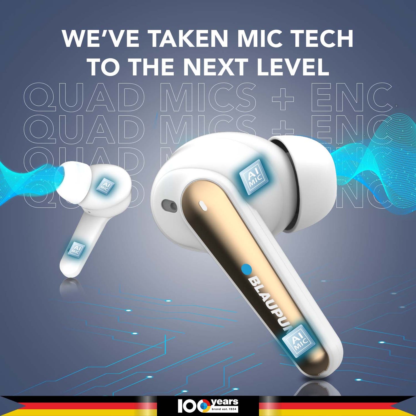 BTW300 Xtreme Moksha Maxbuds TRUE ANC Wireless Earbuds (White)