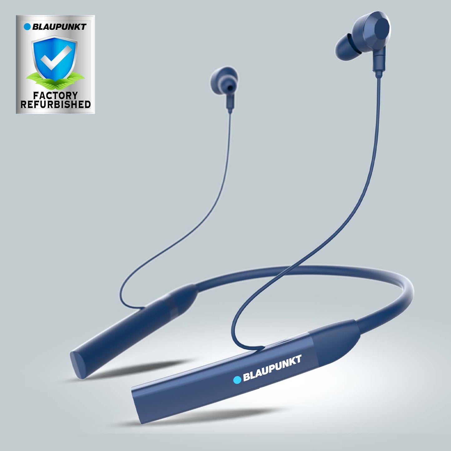 BE100 Xtreme Neckband with Ultra-Long Playtime Refurbished (Blue)