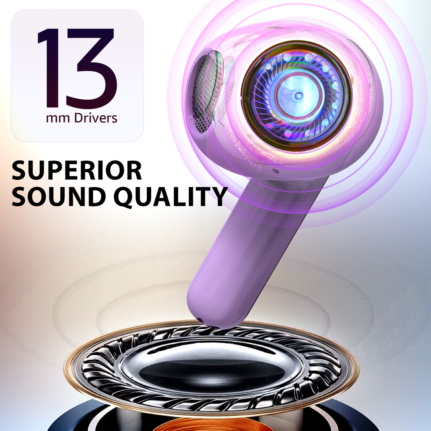 BTW100 Khrome True Wireless Bluetooth Earbuds Refurbished (Purple)