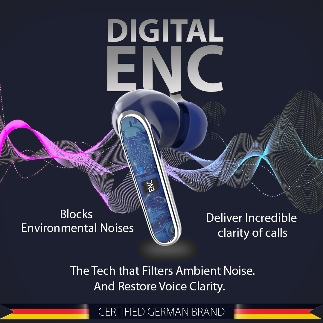 BTW100 Truly Wireless ENC Earbuds Refurbished Blue