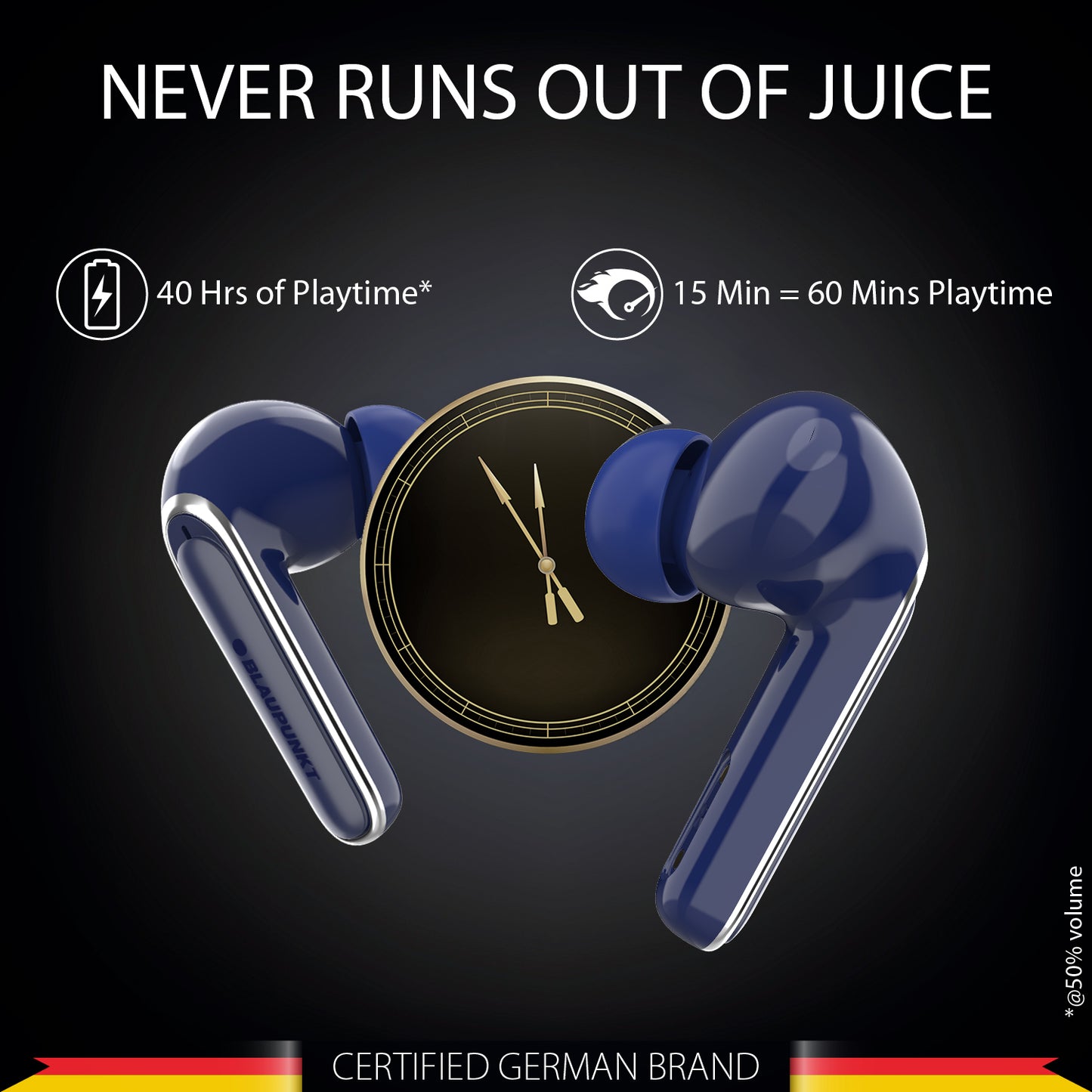 BTW100 Truly Wireless ENC Earbuds Refurbished Blue