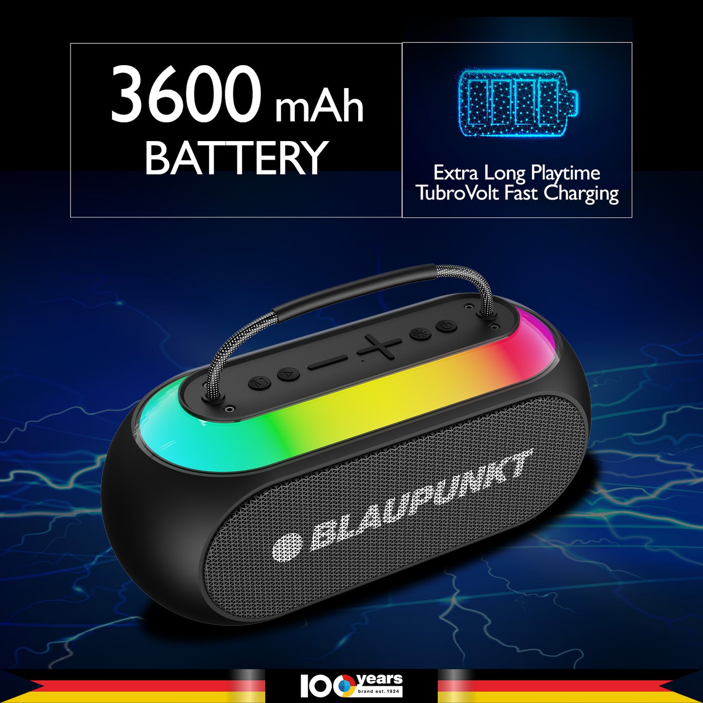 Atomik Kolors Boombox Portable Party Speaker (Black)