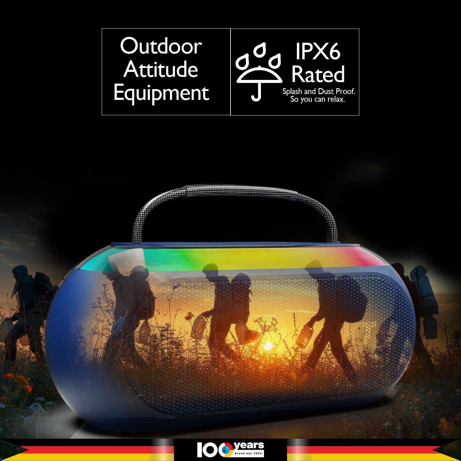 Atomik Kolors Boombox Portable Party Speaker (Blue)