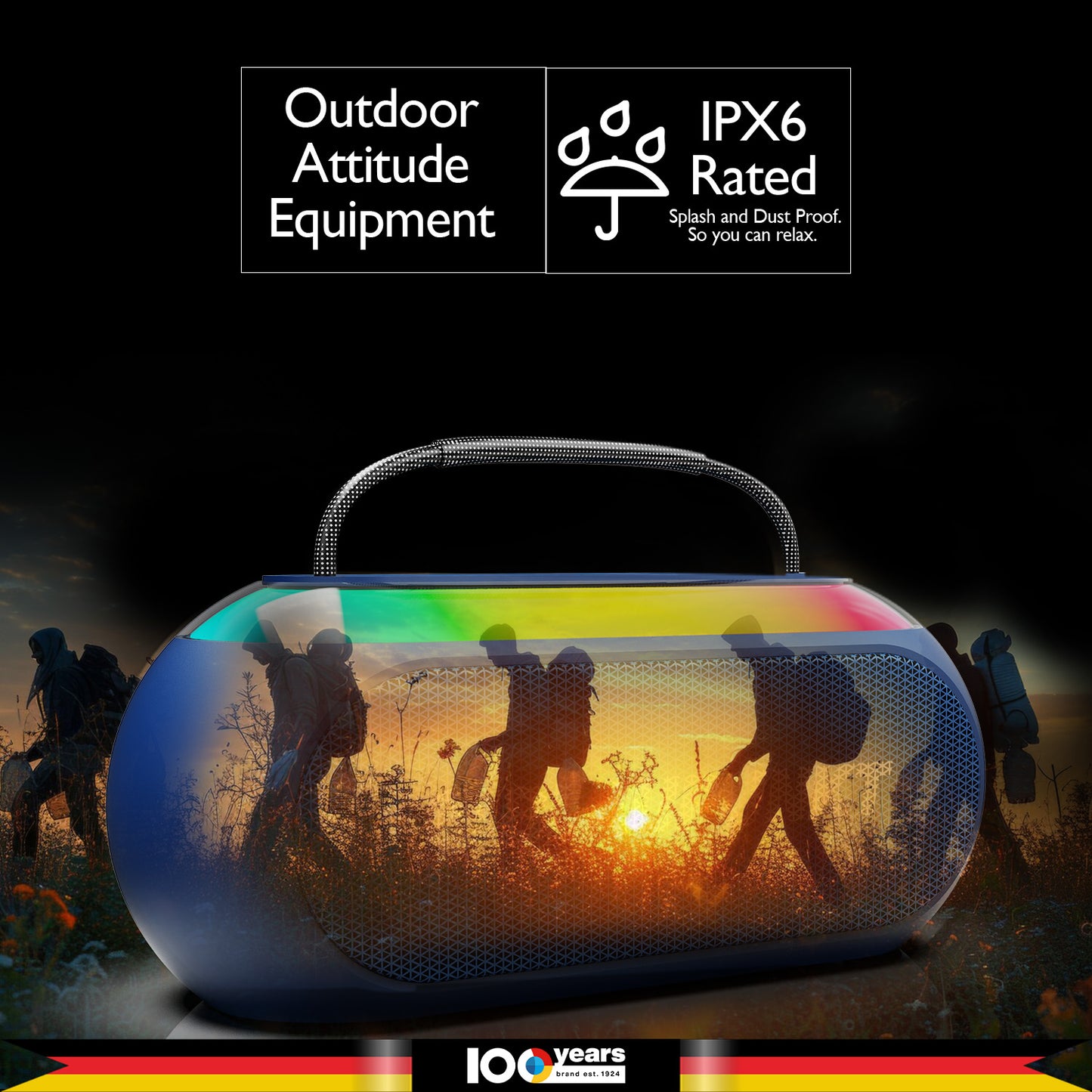 Atomik Kolors Boombox Portable Party Speaker (Blue)