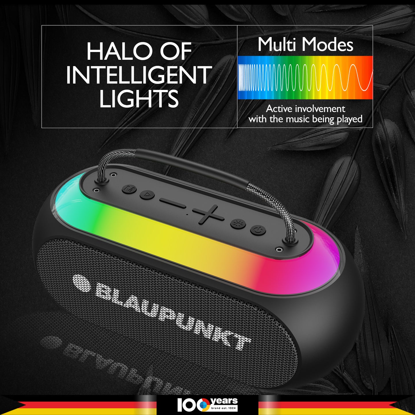 Atomik Kolors Boombox Portable Party Speaker (Black)