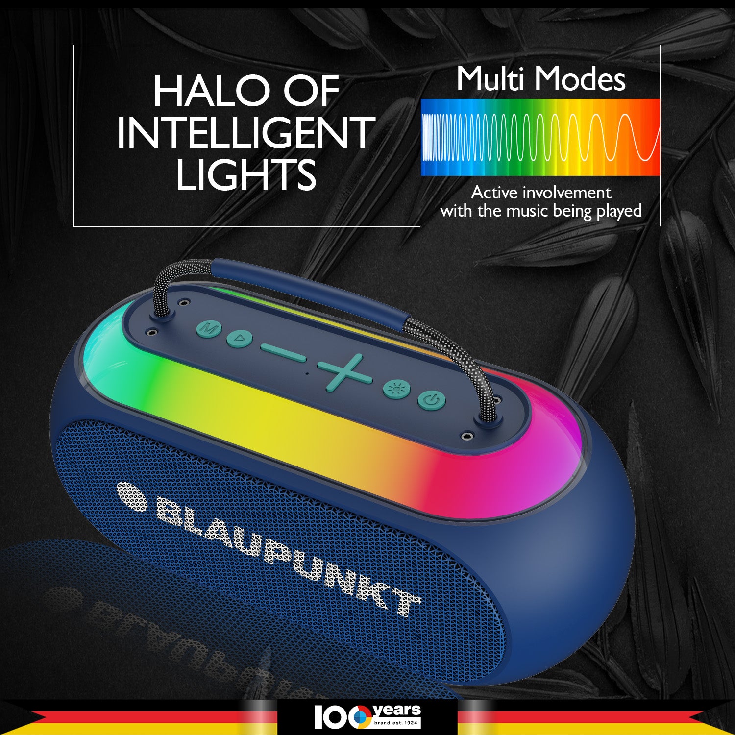 Atomik Kolors Boombox Portable Party Speaker (Blue)