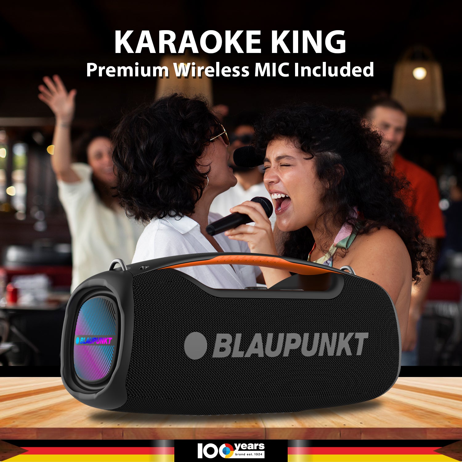 Bluetooth speaker with karaoke mic 