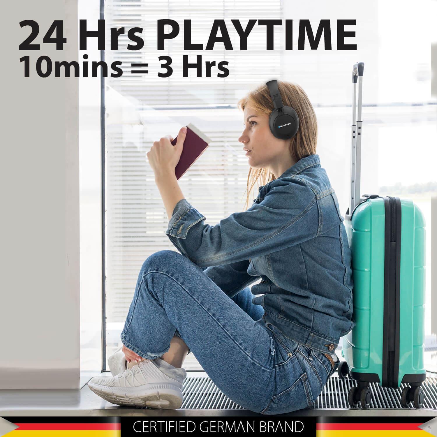 BH41 Bluetooth Wireless Over Ear Headphone (Black) - Blaupunkt India