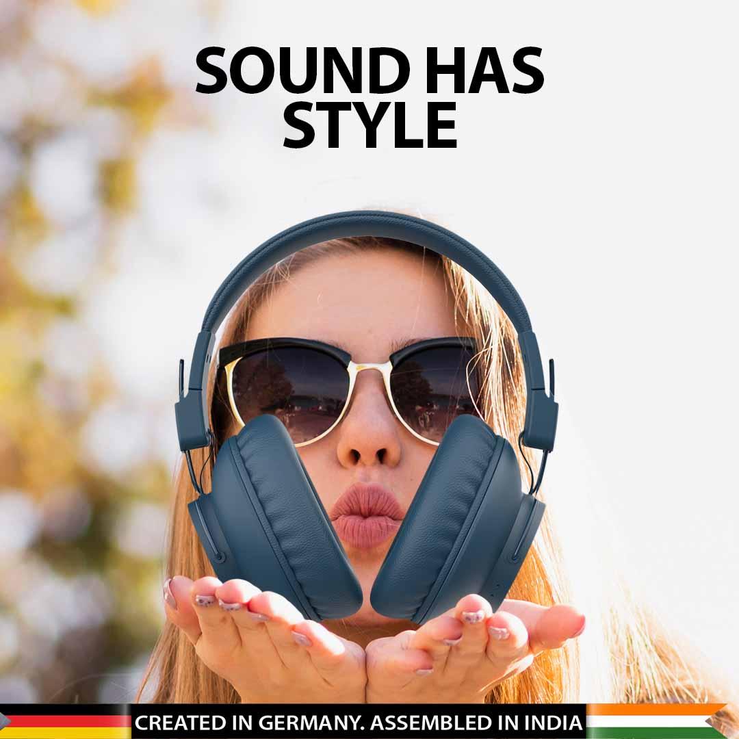 BH41 Bluetooth Wireless Over-Ear Headphone (Blue) - Blaupunkt India