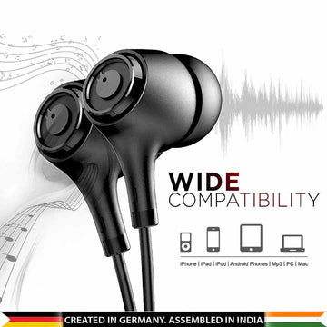 EM-01 Type C Wired Earphone with Noise Cancellation (Black) - Blaupunkt India