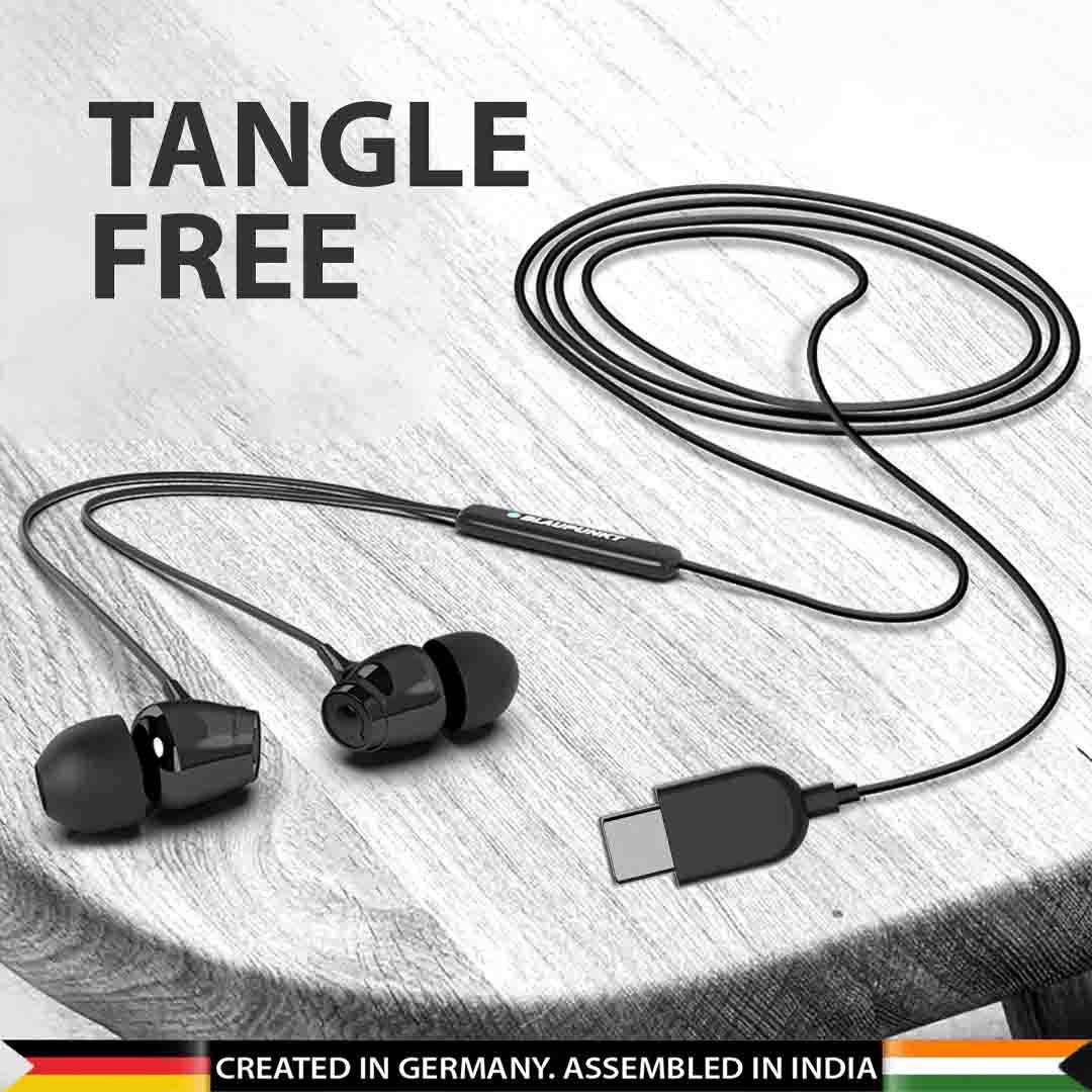 EM-01 Type C Wired Earphone with Noise Cancellation (Black) - Blaupunkt India