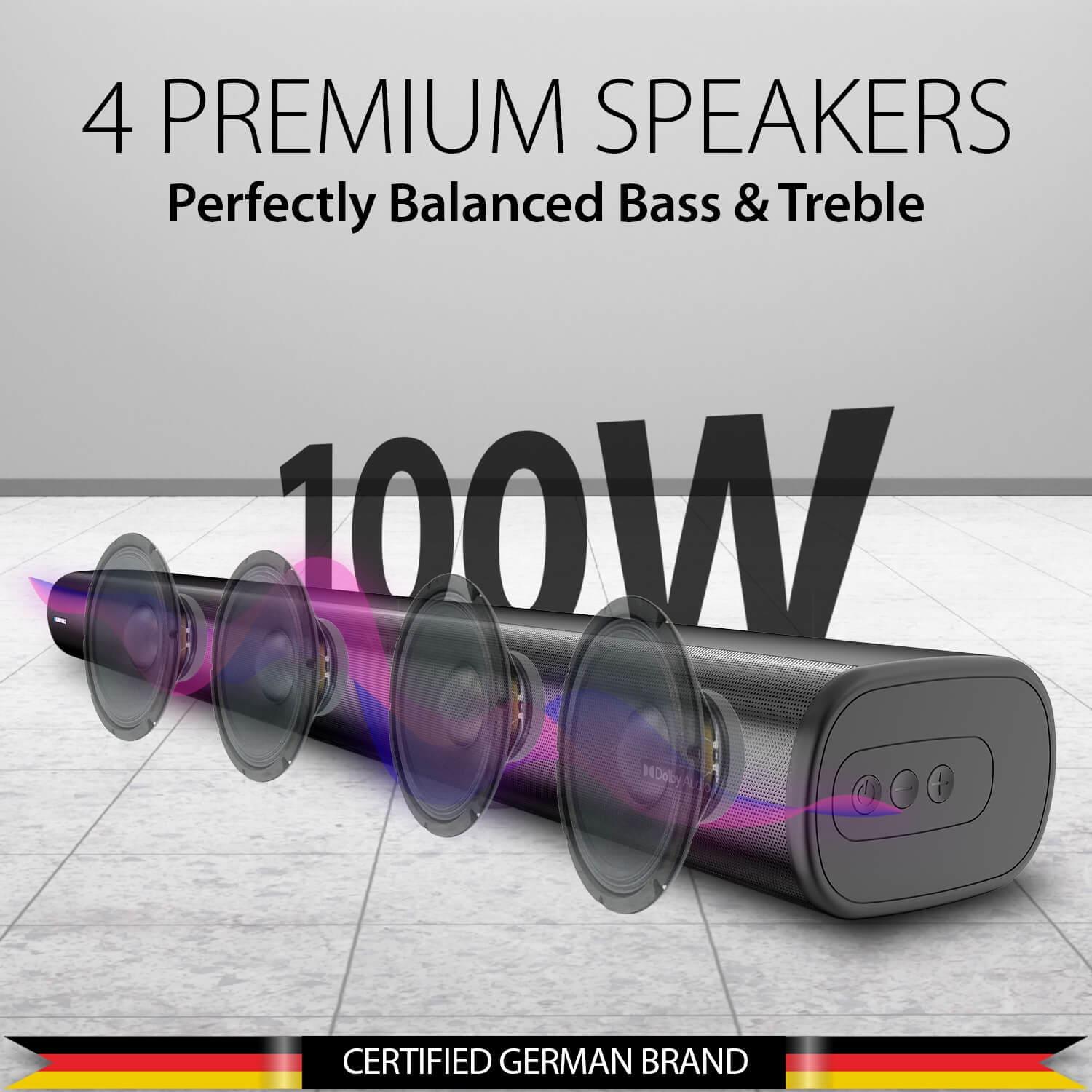 SBA01 Krisp Dolby 100W Soundbar - Blaupunkt India