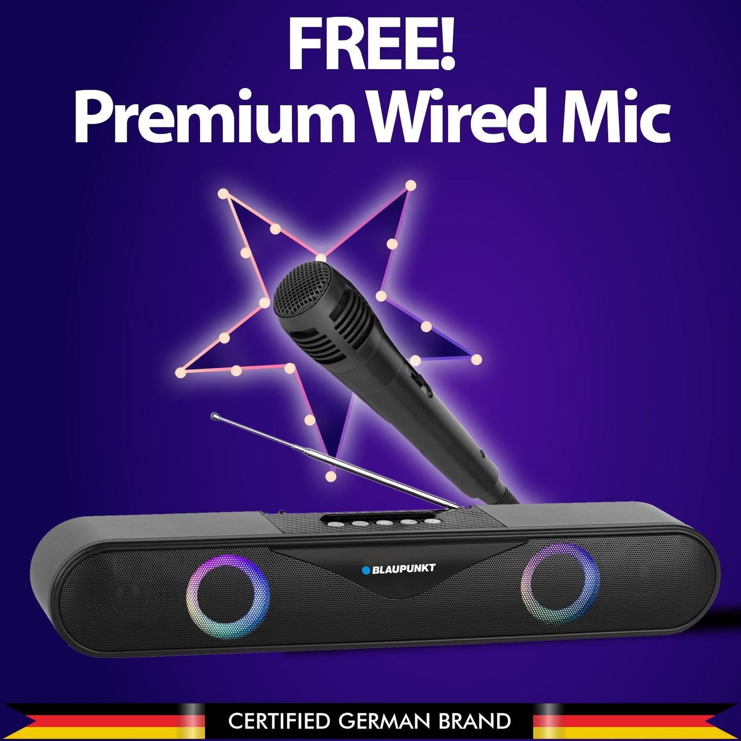 SBA20 KONCERT Bluetooth Party soundbar with Karaoke MIC - Blaupunkt India