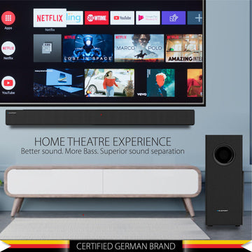 Blaupunkt Recertified SBW100 Soundbar with Subwoofer| Wall Mounting