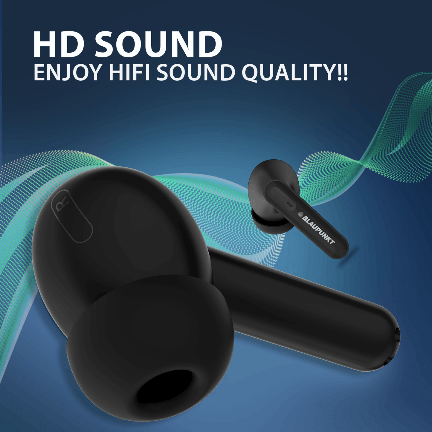 Blaupunkt BTW20 BK Wireless Earbuds | HD Sound,Light Weight