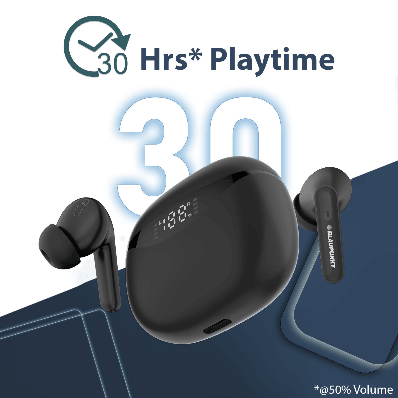 Blaupunkt BTW20 BK Wireless Earbuds | 30hrs Playtime